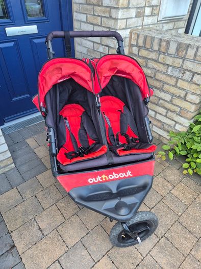 Twin double stroller buggy