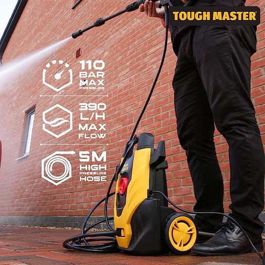 Corded Electric Power Turbo Nozzle TOUGH MASTER Yellow & Black Pressure Washer 110 Bar for Patio, Car, Garden Maintenance Cleaner Washer (FREE SHIPPING)