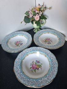 Royal Albert Enchantment 6 Rimmed Soup Bowls
