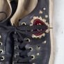 Dolce Gabbana Black Leather Embellished Flat Trainers Sz 7UK (Rrp 350 New) Image 6