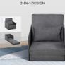Faux Suede Single Sofa bed W/Pillow (FREE SHIPPING) Image 6