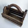 Vintage wooden box magazine holder Elephants relievo sculpture animals Image 3