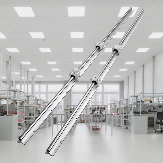Linear Guide Rail Set, SBR20 1500mm, 2 PCS 59 in/1500 mm SBR20 Guide Rails and 4 PCS SBR20UU Slide Blocks, Linear Rails and Bearings Kit for Automated Machines DIY Project CNC Router Machines