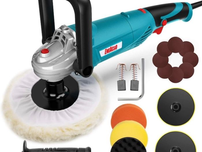 Polisher, Rotary Car Buffer Polisher Waxer, 1200W 180/150 mm Plate, 6 Variable Speed 1500-3500RPM, Detachable Handle Perfect for Boat,Car Polishing and Waxing (FREE POSTAGEh