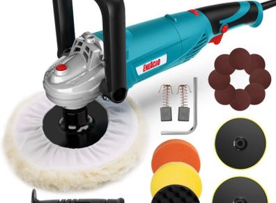 Polisher, Rotary Car Buffer Polisher Waxer, 1200W 180/150 mm Plate, 6 Variable Speed 1500-3500RPM, Detachable Handle Perfect for Boat,Car Polishing and Waxing (FREE POSTAGEh