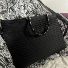GUCCI Quilted Nylon & Leather Bamboo Tote
