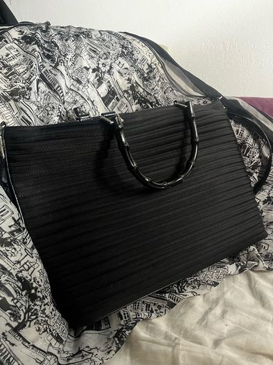 GUCCI Quilted Nylon & Leather Bamboo Tote