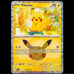 Pikachu 025/128 Holo Rare 03/30 30th Celebration Anniversary Pokemon Card
