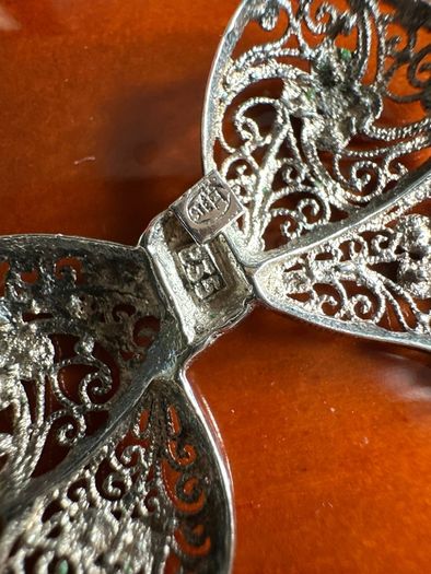 Antique filigree silver Brooch