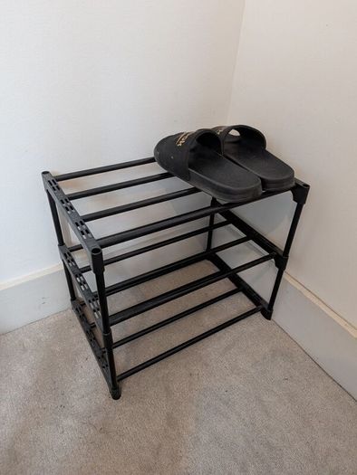 3 Tier Black Shoe Rack