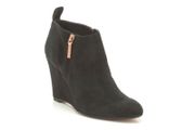 Clarks plus Lorenzo Ocean Black Suede wedge booties