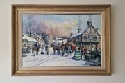 Original 20thC Oil Painting on Canvas Alan King (b. 1946 - 2014) Akin of Malvern 1993's.
