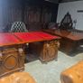 Thomas Chippendale Lions Head Carved Twin Pedestal Partner Desk+ chair+ table Image 9