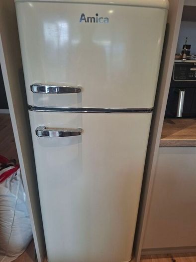 cream retro fridge
