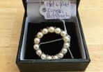 18ct White Gold Omega Pearl Brooch