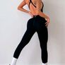 Black criss cross Backless fitness jumpsuit, size 10 Image 2