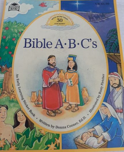 vintage new Bible book with stickers for children