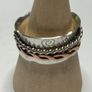 Handmade sterling silver fidget spinner ring with copper. Image 4