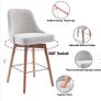 Cream Boucle Fabric Barstool Image 3