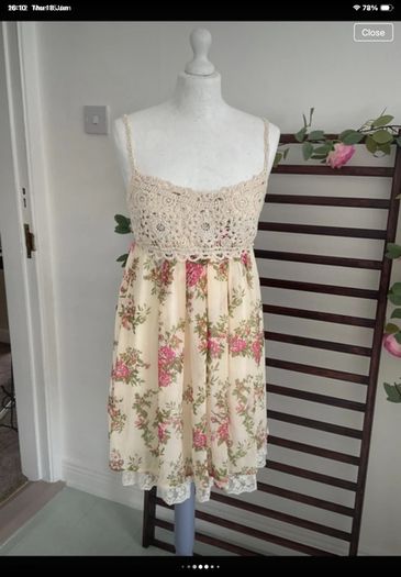 dress cream floral dress Christina v medium