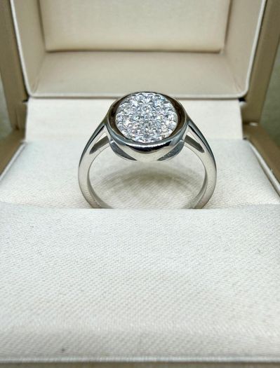 Diamond Oval Cluster Ring