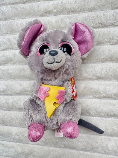 TY Beanie Boos Squeaker the mouse with cheese plush approx. 15cm Used Please see photos