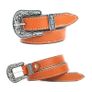 Genuine Leather Cowboy Cowgirl Belt Western Vintage Engraved Buckle Belt Image 7