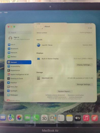 MacBook Air M1 Silver, Excellent Condition