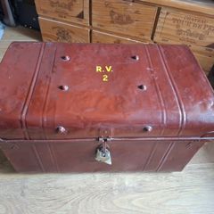 vintage metal trunk