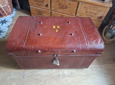 vintage metal trunk