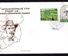 1981 Ireland 150th Anniversary of the Birth of Jeremiah O'Donovan Rossa. Irish Art: Railway Embankment by WJ Leech Commemorative Stamps Hibernian Addressed First Day Cover (FDC)