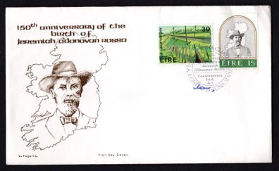 1981 Ireland 150th Anniversary of the Birth of Jeremiah O'Donovan Rossa. Irish Art: Railway Embankment by WJ Leech Commemorative Stamps Hibernian Addressed First Day Cover (FDC)