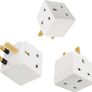 2 Way 3 Pin Power Plug Adaptor Splitter 13A Multi Wall Plug Cube 3 pins Socket Splitter Extension Plug adaptor UK Socket Splitter Block for Kitchen, Home, Office etc (pack of 1) Image 2