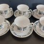 Fabulous Vintage China Set of Six Duos by Royal Kent Bone China in a Cool Vintage Retro Abstract 70s Pattern Image 4