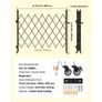 Single Folding Security Gate, Lockable Scissor Gate with 360 Swivel Casters, Outdoor Barricade Steel Retractable Gates, for Entry Security, Garage Image 3