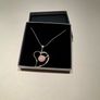 sterling silver 925  love heart pendant with pink stone Image 3