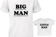 Funny Cute Daddy And Baby Matching T-shirts Set - Big-little Man