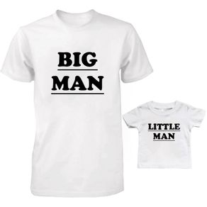 Funny Cute Daddy And Baby Matching T-shirts Set - Big-little Man