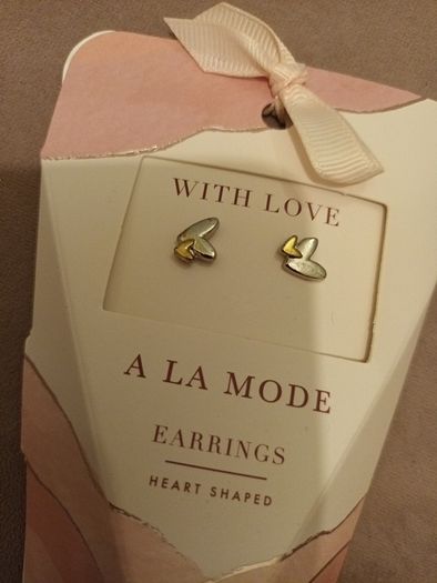 Heart two tone earrings