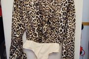 Missguided leopard bodysuit size 8