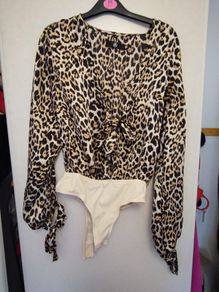 Missguided leopard bodysuit size 8