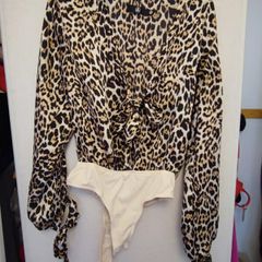 Missguided leopard bodysuit size 8