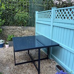 garden table and four chairs