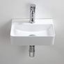 Rectangular White Ceramic Basin Small Bathroom Wall Mounted Basin 365x250x105mm Image 3