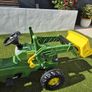 Rolly John Deere pedal tractor with loader and trailer Image 3