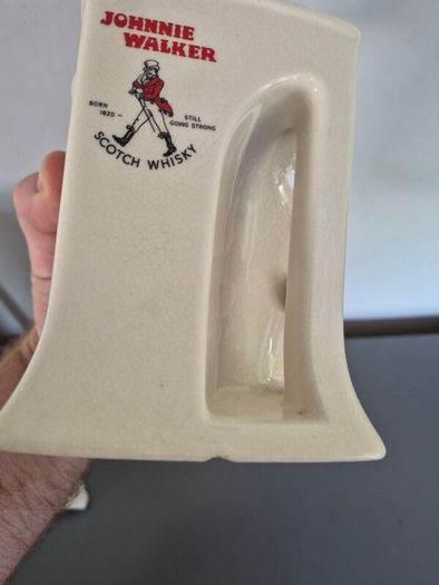Vintage Johnnie Walker Scotch Whiskey Pitcher Jug - White Square