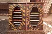 unique hand painted cd cabinet