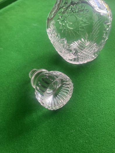 Lead Crystal Decanter etched with a Sunflower