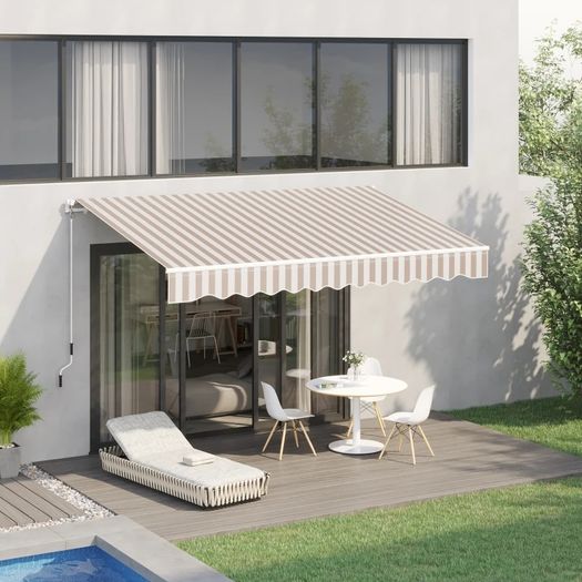 10' x 8' Manual Retractable Sun Shade Patio Awning