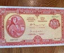 Lady Lavery Replacement 20 Pound Banknote. V Prefix